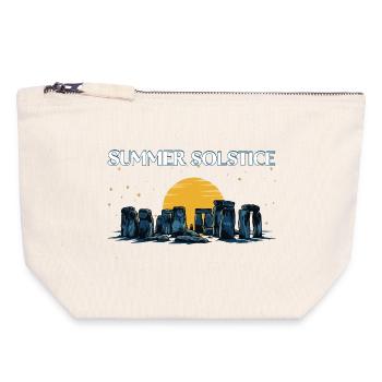 Litha Pagan Summer Solstice Midsummer Midsommar - Canvas Zip Pouch 18 x 19 cm - nature - Front