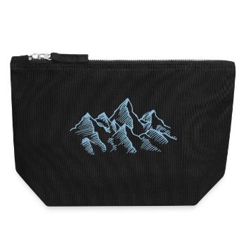 Mountains peaks drawing - Canvas Zip Pouch 18 x 19 cm - black - Front
