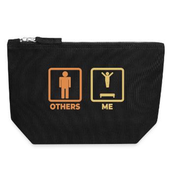 Trampoline stick figure - Canvas Zip Pouch 18 x 19 cm - black - Front