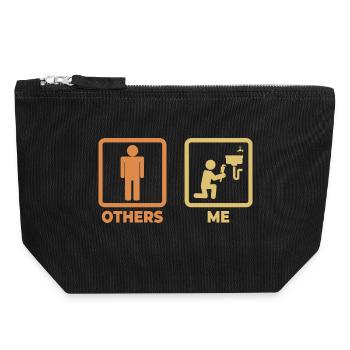 Plumber Stick Figures - Canvas Zip Pouch 18 x 19 cm - black - Front