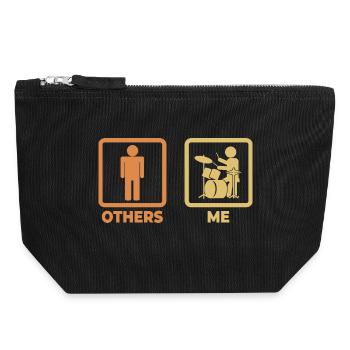 Figurine bâton de batteur - Pochette zippée en toile 18 x 19 cm - noir - Devant