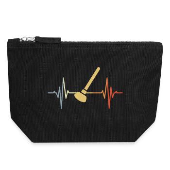 Retro Saugglocke Pulsschlag - Canvas Reißverschluss-Täschchen (18 x 19 cm) - Schwarz - Vorne