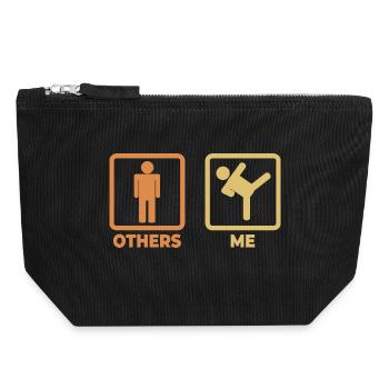 Karate Stick Figures - Canvas Zip Pouch 18 x 19 cm - black - Front