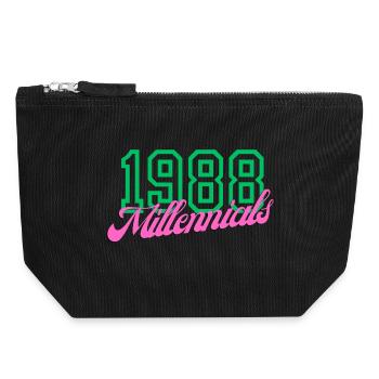 1988 Millennial Digitales Keynote Design - Canvas Reißverschluss-Täschchen (18 x 19 cm) - Schwarz - Vorne