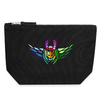 Pride Skarabäus – Vielfalt und Transformation - Canvas Reißverschluss-Täschchen (18 x 19 cm) - Schwarz - Vorne