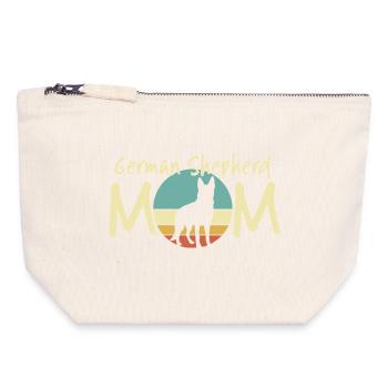 German Shepherd Mom Retro Design - Canvas Zip Pouch 18 x 19 cm - nature - Front