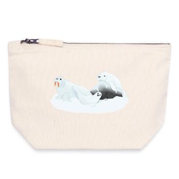 Tazz Talks | Arctic Slumber Seals - Canvas Zip Pouch 18 x 19 cm - nature - Front