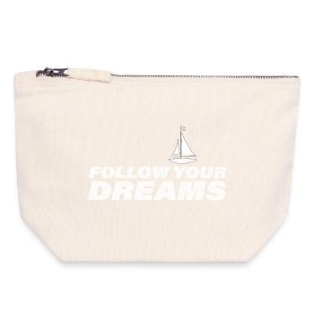 FOLLOW YOUR DREAMS - Canvas Reißverschluss-Täschchen (18 x 19 cm) - Naturweiß - Vorne