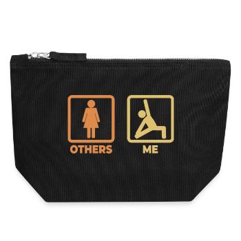 Yoga Stick Figure - Canvas Zip Pouch 18 x 19 cm - black - Front