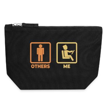 Bus Driver Stick Figure - Canvas Zip Pouch 18 x 19 cm - black - Front