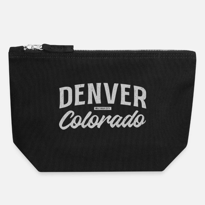 Denver Colorado Vintage Script - Canvas Reißverschluss-Täschchen (18 x 19 cm) - Schwarz