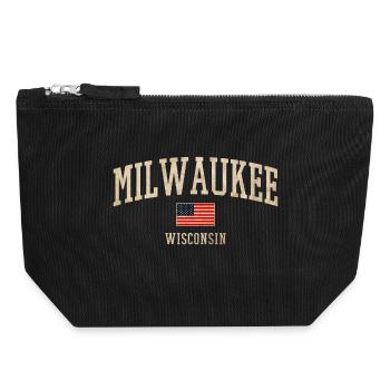 Milwaukee Wisconsin Vintage Banner - Canvas Reißverschluss-Täschchen (18 x 19 cm) - Schwarz - Vorne