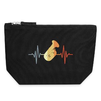 Tuba Heartbeat - Canvas Zip Pouch 18 x 19 cm - black - Front