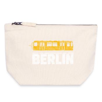 Berlin Tram Graphic - Canvas Zip Pouch 18 x 19 cm - nature - Front