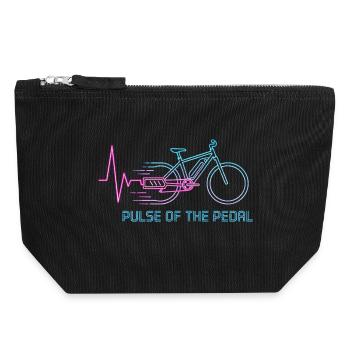 Neon Pulse Bicycle Graphic - Canvas Zip Pouch 18 x 19 cm - black - Front