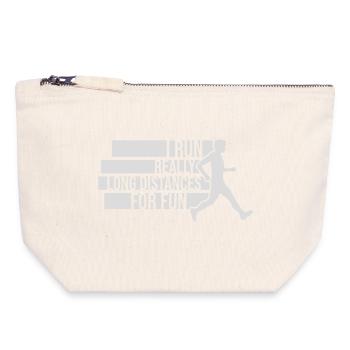 Je cours de très longues distances pour un marathon amusant - Pochette zippée en toile 18 x 19 cm - blanc naturel - Devant