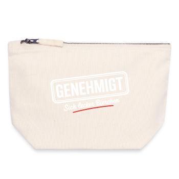 se permet de se faire plaisir bière alcoolisée bière de fête - Pochette zippée en toile 18 x 19 cm - blanc naturel - Devant