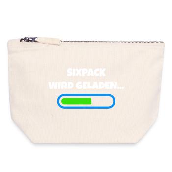 Sixpack wird geladen - Fitness Fortschritt - Canvas Reißverschluss-Täschchen (18 x 19 cm) - Naturweiß - Vorne