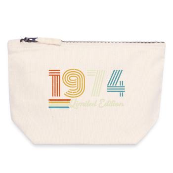 52nd birthday 1974 Born 1974 - Canvas Zip Pouch 18 x 19 cm - nature - Front