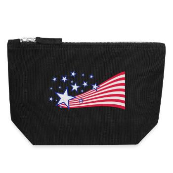 USA Flagge - Canvas Reißverschluss-Täschchen (18 x 19 cm) - Schwarz - Vorne