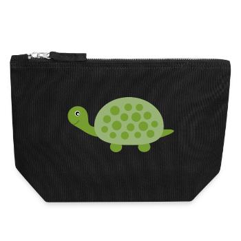 Schildkröten Schildkröten - Canvas Reißverschluss-Täschchen (18 x 19 cm) - Schwarz - Vorne