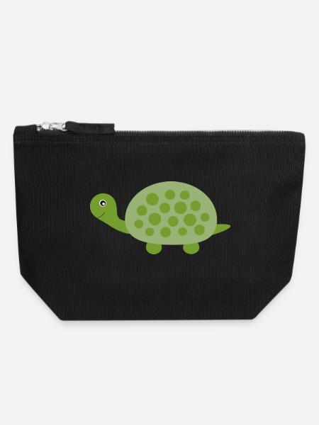 Schildkröten Schildkröten - Canvas Reißverschluss-Täschchen (18 x 19 cm) - Schwarz