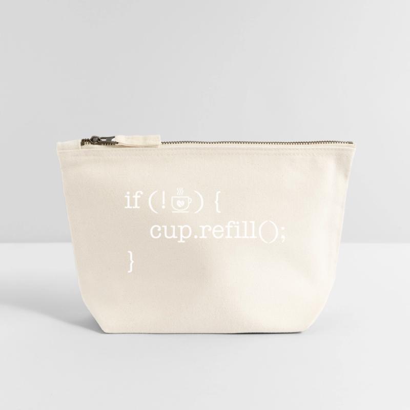 Coffee code lover software developer programmer Canvas Zip Pouch 18 x 19 cm