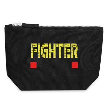 Base de texte FIGHTER - Pochette zippée en toile 18 x 19 cm - noir - Devant