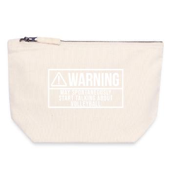 volley-ball - Pochette zippée en toile 18 x 19 cm - blanc naturel - Devant