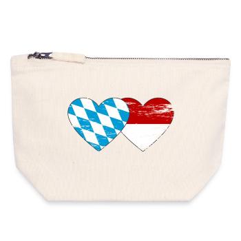 Bayern Monaco flag heart used - Canvas Zip Pouch 18 x 19 cm - nature - Front