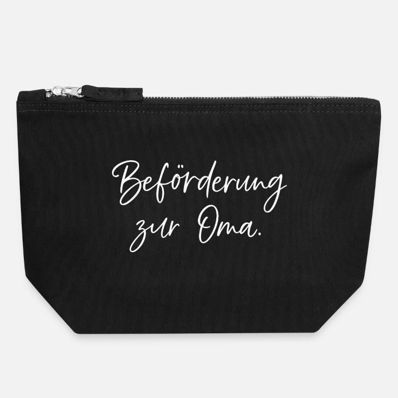 Promotion au rang de grand-mère (blanche) - Pochette zippée en toile 18 x 19 cm - noir