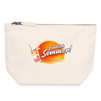 Enfin, graphique de la boisson Summer Sun - Pochette zippée en toile 18 x 19 cm - blanc naturel - Devant