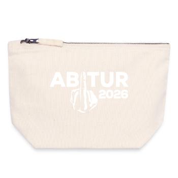 ABI 2026 Mittelfinger Abitur - Geschenk - Canvas Reißverschluss-Täschchen (18 x 19 cm) - Naturweiß - Vorne