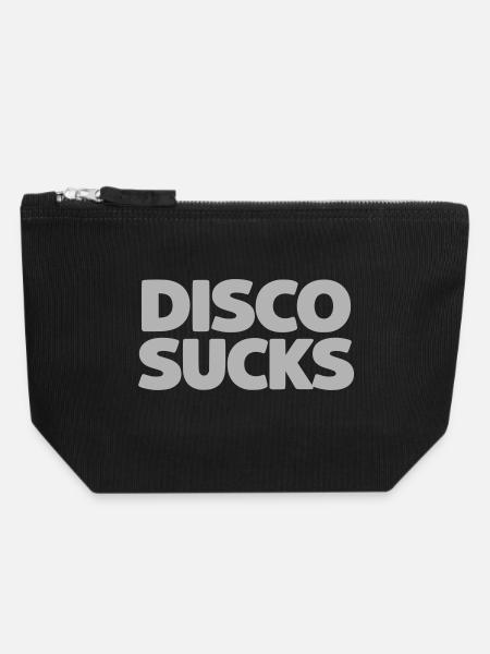 La disco, c’est nul - Pochette zippée en toile 18 x 19 cm - noir