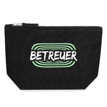 Betreuer Logo Schriftzug - Canvas Reißverschluss-Täschchen (18 x 19 cm) - Schwarz - Vorne