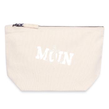 Ancre MOIN pour le capitaine des mers - Pochette zippée en toile 18 x 19 cm - blanc naturel - Devant
