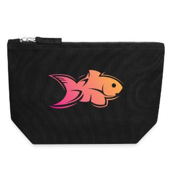 fish fish water sea colors symbol icon logo - Canvas Zip Pouch 18 x 19 cm - black - Front
