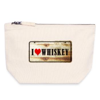 Whisky vintage sign - Canvas Zip Pouch 18 x 19 cm - nature - Front