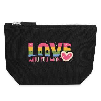 Love who you want - Canvas Reißverschluss-Täschchen (18 x 19 cm) - Schwarz - Vorne
