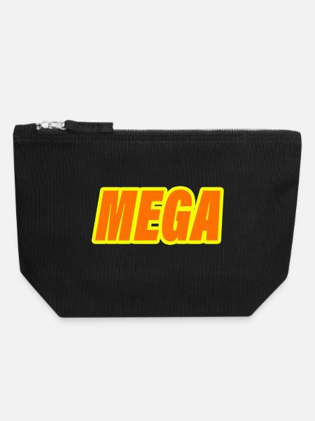 MEGA - Canvas Reißverschluss-Täschchen (18 x 19 cm) - Schwarz
