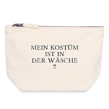 Mon costume est au lavage !! - Pochette zippée en toile 18 x 19 cm - blanc naturel - Devant