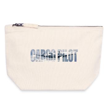 Pilote cargo DC-4 - Pochette zippée en toile 18 x 19 cm - blanc naturel - Devant