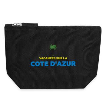 Holidays on the French Riviera - Canvas Zip Pouch 18 x 19 cm - black - Front