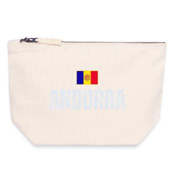 Flagge von Andorra, andorranischer Stolz - Canvas Reißverschluss-Täschchen (18 x 19 cm) - Naturweiß - Vorne
