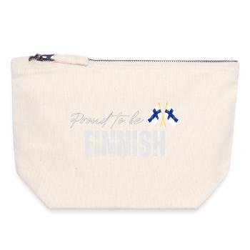 Proud Finn, I love Finland - Canvas Zip Pouch 18 x 19 cm - nature - Front