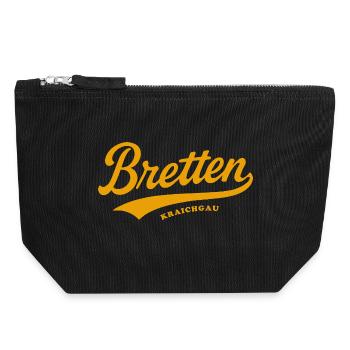 Bretten Baden Schriftzug - Canvas Reißverschluss-Täschchen (18 x 19 cm) - Schwarz - Vorne