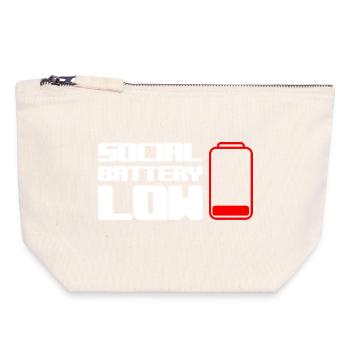 Geek Low Social Batterie - Canvas Reißverschluss-Täschchen (18 x 19 cm) - Naturweiß - Vorne