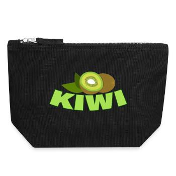 Kiwi - Pochette zippée en toile 18 x 19 cm - noir - Devant