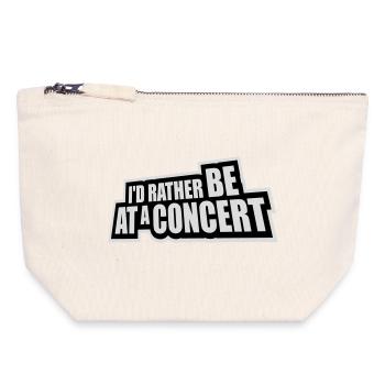 Je préférerais être à un concert Lustig Musik Konzert - Pochette zippée en toile 18 x 19 cm - blanc naturel - Devant
