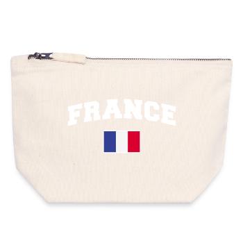 Frankreich Fan - Canvas Reißverschluss-Täschchen (18 x 19 cm) - Naturweiß - Vorne